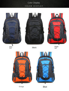 Blue Hiking <b>Backpack</b> Outdoor Camping Rucksack Trekking Pole Holder Front Bungee Cord Water Resistant Travel Bag - Product Image 5