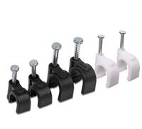 Clip de fixation de câble rond en plastique pour mur, support de fil électrique, accessoires de câblage électrique 4mm 6mm 8mm