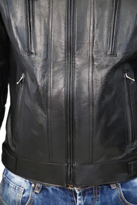Customized <b>Bomber</b> Jacket <b>Leather</b> Jacket <b>Men's</b> <b>Leather</b> Wholesale Oem <b>Leather</b> Racer Jacket for <b>men</b> 2026 <b>Men's</b> Black Genuine - Product Image 6