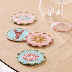 Posavasos de Lujo Ecológicos Hechos a Mano con Cuentas de Semillas y Algodón para Té y Café - Product Image 5