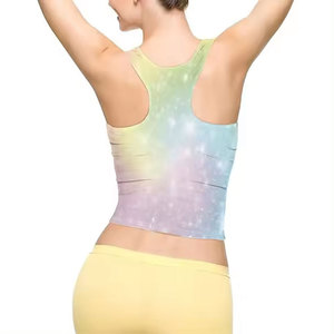 Women's Solid Color Racerback Tank <b>Tops</b> Quick Dry Knitted Polyester Sporty Style Scoop Neck Regular Length - Product Image 4