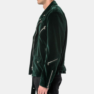 Veste unisexe en velours à fermeture éclair, col montant, coupe oversize, accessoires métalliques sur le devant, design personnalisable, haute qualité, hiver - Product Image 6