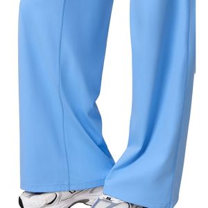 Pantalon de yoga pour femme, bleu ciel, respirant, tricoté, léger, coupe droite, taille haute, extensible, pour le fitness, le sport et les loisirs - Product Image 6