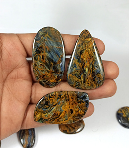 Vente en gros de pierres précieuses naturelles en vrac, faites à la main, de formes variées, en Pietersite, Cabochon, Quartz et Agate, pour la fabrication de bijoux en argent - Product Image 4