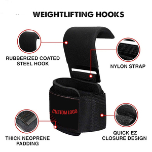 Crochets de préhension pour la musculation, fournis directement par l'usine, pour l'entraînement physique et les séances de tractions intenses, avec logo personnalisé, vente en gros, fournisseur OEM - Product Image 2