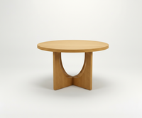 Table basse moderne ronde en bois de caoutchouc avec 4 chaises, design décoratif, garantie 1 an, mobilier compact pour salon 4 places