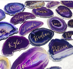 Vente en gros, naturel, tranche d'agate naturelle, carte de place en pierre - Product Image 1