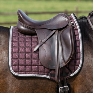Tapis de selle personnalisé avec logo, paillettes scintillantes, gris foncé, matelassé carré, pour dressage, saut d'obstacles, confortable, durable, usage général - Product Image 6