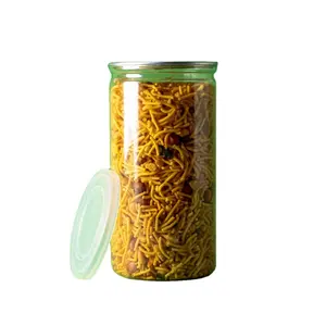 畅销食品级透明宠物塑料罐，带盖，有不同尺寸和体积，来自印度
