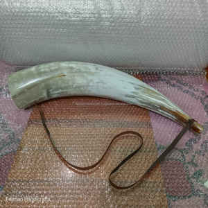 Cor de bœuf blanc extra large de qualité supérieure avec sangle en cuir, instrument de musique artisanal à prix de gros - Product Image 6