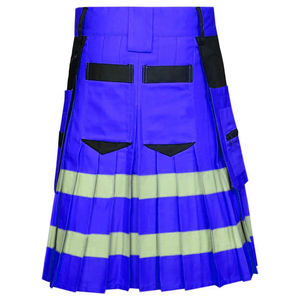 Kilt de pompier, kilt de travail pour pompiers, kilt écossais fait main, haute visibilité, bleu, pour hommes - Product Image 4