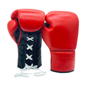 Guantes de Boxeo LaceUp, Nueva Llegada, Guantes de Boxeo de Cuero con Logotipo Personalizado, Guantes de Boxeo Profesionales para Entrenamiento de MMA - Product Image 1