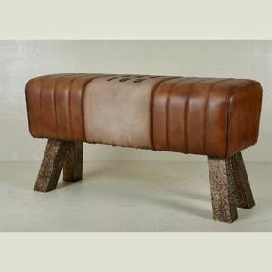 ม้านั่งหนังอินเดียทำมือและเก้าอี้ออกกำลังกายโครงไม้ เหมาะสำหรับตกแต่งห้องโถง ห้องนอน และพื้นที่รับประทานอาหาร สำหรับการสั่งซื้อจำนวนมาก - Product Image 3