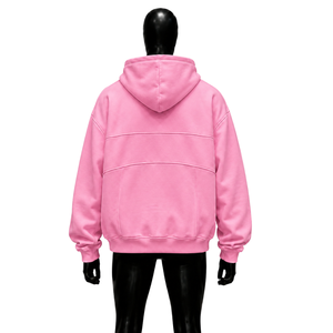 HIG QUALITY Pink Unisex Oversized Hooded Sweatshirt Regular Sleeve Solid Color Fleece Casual Autumn Wear MODERN CASUAL FASHIONAB - Product Image 2