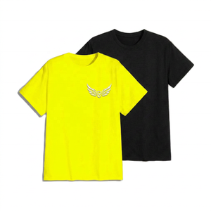 Men's Cotton Short Sleeve <b>T</b>-<b>Shirt</b> With Wing Logo O-Neck Casual Regular Fit White <b>Black</b> - Product Image 3