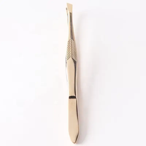 Pince à épiler professionnelle de haute qualité réutilisable en acier inoxydable, pointes droites et pointues pour le soin de la barbe et des sourcils des hommes - Product Image 2