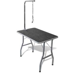 Table de toilettage pour chien de taille moyenne, en bois d'ingénierie noir avec surface en caoutchouc durable pour les produits de toilettage des animaux de compagnie - Product Image 1