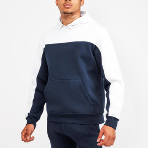Conjunto Deportivo Informal para Hombre, con Capucha, en Azul Marino y Blanco, Pantalones Largos, Transpirable, de Algodón, para Otoño - Product Image 5