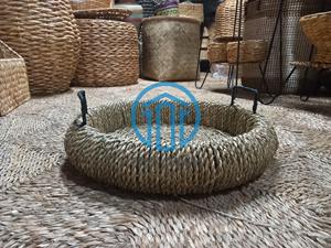 Bandeja ovalada de ratán tejido de estilo rústico moderno para desayuno, comedor y organización del hogar, con asas, hecha a mano con mimbre natural. - Product Image 6