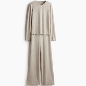 Pantalones de Pijama de Algodón Cómodos para Mujer, Ropa de Dormir de Color Sólido, Ropa para Dormir Relajante, Conjuntos de Dos Piezas para Usar en Casa - Product Image 2