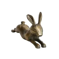 ZAHID EXPORTS Figurine de lapin sculptée à la main en laiton de qualité export, sculpture 3D, élégant accent décoratif, luxe haut de gamme pour la maison