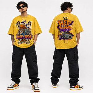 Camiseta Personalizada de Gran Tamaño con Logotipo DTG, Camiseta para Hombre con Estilo Desgastado, 100% Algodón, Ropa Urbana Personalizada, Unisex, Vintage - Product Image 6
