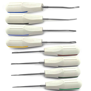 ชุดเครื่องมือผ่าตัดทางทันตกรรมแบบใช้ซ้ำได้ 8 ชิ้น ทำจากสแตนเลสสตีล พร้อมอุปกรณ์ยกและแยกฟัน ด้ามจับหกเหลี่ยมโค้ง - Product Image 1