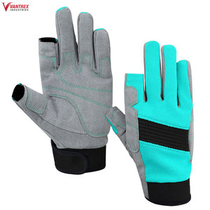 Gants de pêche en polyester demi-doigts en gros, impression personnalisée, marque personnalisée, respirants, antidérapants, anti-UV, fermeture auto-agrippante - Product Image 5