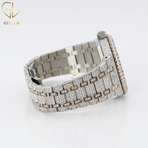 Reloj de Diamantes Moissanite D VVS para Hombre, Estilo Hip Hop, Dos Tonos, Acero Inoxidable, Fecha Automática, Reloj de Lujo para Hombre - Product Image 5