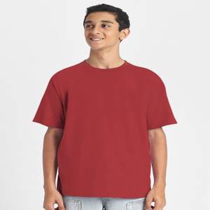 เสื้อยืดผู้ชายสีพื้น คอกลม แขนครึ่ง ผ้าฝ้ายออร์แกนิค 100% ผลิตในอินเดีย ความยาวปกติ เนื้อผ้านิตเนื้อนุ่ม โลโก้ด้านหน้า - Product Image 1