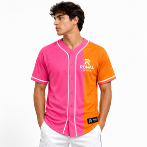 Maillot de baseball pour hommes, tailles adultes, 100% polyester, tissu respirant et doux, coutures durables, flexible, nom d'équipe personnalisé, manches courtes - Product Image 3