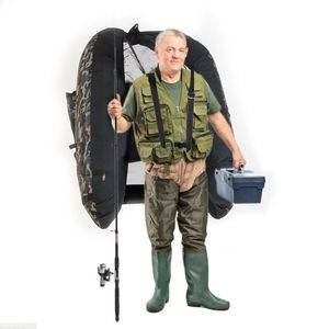 Tubo Gonfiabile da Pesca con Pompa, Tasche Portaoggetti e Righello per la Pesca - Boa in PVC per Uso Fluviale - Product Image 2