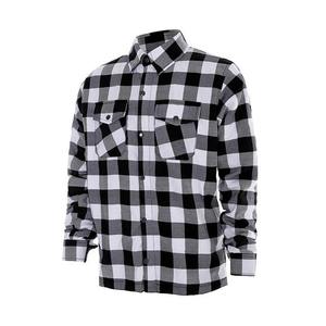 Wholesale High Quality Custom Logo Embossed Beaded Aramid Lined Breathable Full Sleeve % Cotton Motorcycle <b>Flannel</b> Shirt - Product Image 3