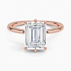 Anillo de Compromiso de Moissanita con Corte Esmeralda de 2 Quilates, Anillo Solitario de Oro Amarillo, Anillo de Boda, Joyería Fina Personalizada - Product Image 5
