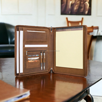 Porte-documents A4 ALBORZ personnalisable en cuir véritable de style vintage, élégant et portable pour le bureau