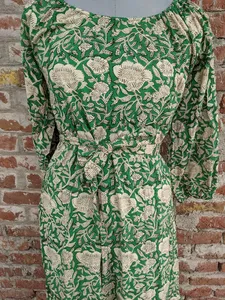 Hand Block Printed Eco-Friendly Women's Maxi Dress <b>Boho</b> Style Corduroy 100% Indian Summer - Product Image 3