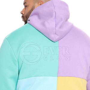 Sudadera con Capucha Casual para Hombre, Diseño Color Block, Teñido Liso, Transpirable, Ligera para Invierno, Mangas Largas, Personalizable - Product Image 4