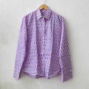 เสื้อเชิ้ตพิมพ์ลายดอกไม้สไตล์ลำลองสำหรับผู้หญิง ผ้าฝ้ายเนื้อนุ่ม ปกติดกระดุม สีชมพูและเบจ ลดราคา - Product Image 4