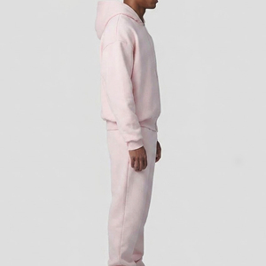 Conjunto de Sudadera y Pantalones Deportivos Personalizados OEM, de Algodón Grueso, Estilo Holgado, para Hombre - Product Image 3