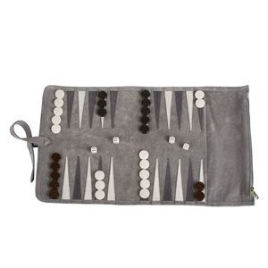Custom Foldable Portable Luxury Leather Travel <b>Backgammon</b> Roll <b>Set</b> for Party Use - Product Image 1