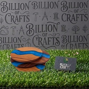 Premium Wood and Resin <b>Coaster</b> Set Custom Decorative <b>Drink</b> <b>Coasters</b> for Home Dining Restaurant and Hospitality - Product Image 1