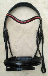 Brida de Cuero Premium Duradera y Acolchada para Caballo con Diseño Elegante de Frontal y Tachuelas Decorativas de Latón, Opciones Personalizables para Equitación - Product Image 2