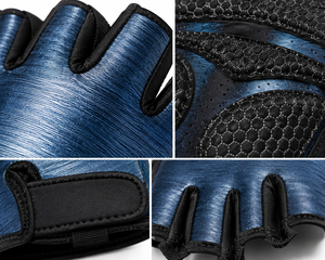 Gants de cyclisme demi-doigts à finition métallique, avec coussinets en gel antidérapants, gants de vélo professionnels, vente en gros, logo personnalisé OEM - Product Image 3