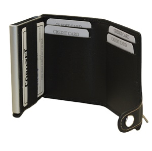 Tarjetero Delgado de Aluminio con Protección RFID, Cartera de Cuero Genuino de Lujo para Hombres y Mujeres, Estilo Moderno - Product Image 4