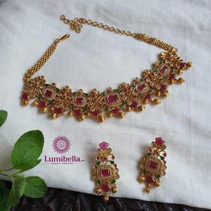 Luxury Gold Plated Brass Pearl Oxidized Polish Women's Necklace/Earrings/Ring Set for Bridal Party Gift - Product Image 2