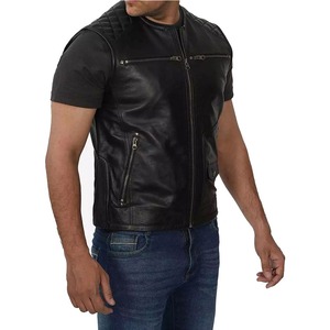 Chaleco de Cuero Genuino para Hombre, Estilo Personalizado OEM, Alta Calidad, para Exteriores, Cálido, Impermeable, en Diferentes Tallas, Color Sólido - Product Image 2
