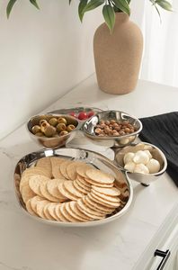 restaurant <b>serving</b> <b>platter</b> set catering <b>serving</b> tray with bowls <b>buffet</b> <b>serving</b> tray stainless steel multipurpose <b>serving</b> set - Product Image 4