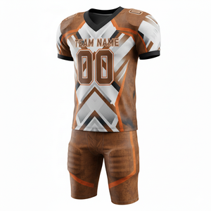 Conjunto de Uniforme de Fútbol Americano Personalizado, Jersey y Pantalones Sublimados, Poliéster Transpirable, Nombre del Equipo en la Parte Delantera, Logotipo, Deportes de Equipo - Product Image 1