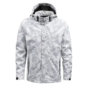 Veste de chasse imperméable respirante de haute qualité en softshell avec fermeture éclair, capuche et motif camouflage pour hommes - Product Image 2
