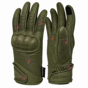 Gants de moto en cuir véritable avec logo personnalisé, respirants et légers, pour la conduite à moto, fabricant OEM Lazib Sports - Product Image 3